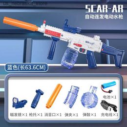 Sand Play Water Fun SCAR electric water gun drum with continuous shooting vision summer beach outdoor swimming pool fighting toy Childrens Day gift Q240408