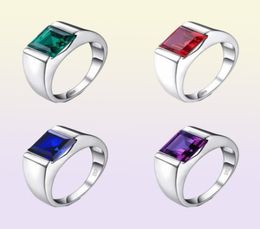 Choucong Brand New Solitaire Simple Fine Jewelry 925 Sterling Silver Princess Cut Party Sapphire CZ Diamond Women Men Wedding Band9827275