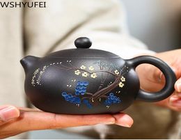 Chinese new tea pot purple clay Philtre Xishi teapots beauty kettle Raw ore black mud Tea set Customised Authentic 200ml8485925