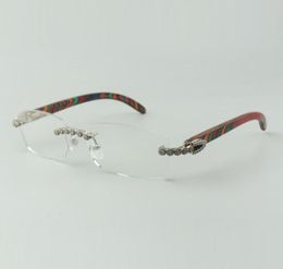Designer bouquet diamond glasses Frames 3524012 with peacock wood temples for unisex size 563618135mm6553108