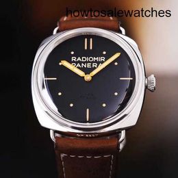 Leisure Wrist Watch Panerai Mens Timepiece RADIOMIR Series Manual Mechanical Watch 47mm Black Plate PAM00425