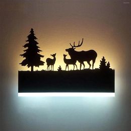 Wall Lamp Light With Cartoon Animal Pattern Design Metal Acrylic Lighting Glow Up And Down For Mirror Living Room Bedroom