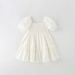 Детская принцесса платье летнее европейское и американское дети иностранное стиль маленькая девочка юбка с короткими рукавами