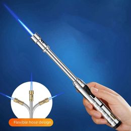 Hot Sell Blue Jet Flame Torch Lighter Long Flexible Windproof Gas Unfilled Lighter For Kitchen Camping BBQ