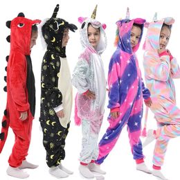 4 6 8 10 12Y Girls Clothes Kids Unicorn Pyjamas Cartoon Animal Kigurumi Onesies Blanket Sleepers Boys Halloween Costume Jumpsuit 240507