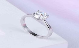 Fashion Four Claws 100 925 Sterling SILVER Round Simulated Crystal Jewelry Diamond Wedding Rings Finger For Women Jewelry4654147