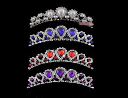 In Stock Cheap Beautiful Elegant mitation Pearl Rhinestone inlay Crown Tiara Wedding Bride039s Hair Comb Crowns for Prom Party 4067598