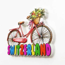 3PCSFridge Magnets Bicycle Resin Fridge Magnet Painted Handicrafts Refrigerator Stickers 3D Magnets Italy Germany Netherlands Switzerland