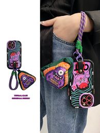 Fortune Cat hand lanyard for Apple 15 phone case iphone14/13 Crossbody strap 12 Monster bag 11 Fashion girl phone case