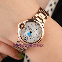 Cartre Luxury Top Designer Automatic Watches Product 33mm Blue Balloon 18k Rose Gold Mechanical Watch Womens We902039 with Original Box