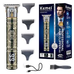 Hair Trimmer Kemei 4011 Full Metal Professional Hair Trimmer For Men Barber Beard Hair Clipper Electric Hair Cutting Machine Rechargeable T240507