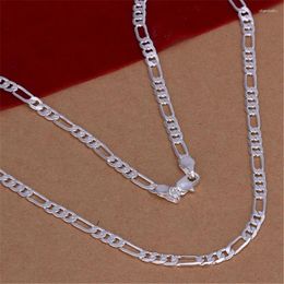 Chains Beautiful Fashion Elegant Silver Color Charm 4MM WOMEN LADY Nice Chain Necklace Jewelry