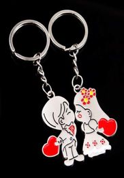 Cute Girls New Lovers Cartoon Couple Keychain Women Anime Key Chain On Bag Car Trinket Jewelry Valentine039s Day Wedding Gift S2200156