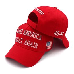 Cappelli da basebal da abbracci da ricamo per feste in cotone Trump 45-47th Rendi l'America Great Again Cappello sportivo