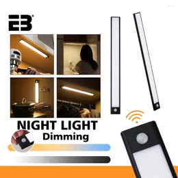Wall Lamp Led Cabinet Lights With Motion Sensor 5v Closet Light For Kitchen Wardrobe Wireless Usb Rechargeable Night
