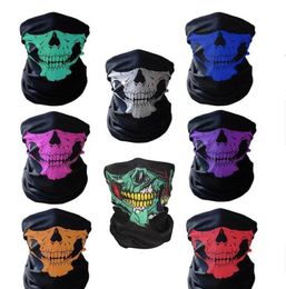 unisex Halloween Cosplay Bicycle Ski Skull Half Face Mask Ghost Scarf Bandana Neck Warmer Party headband Magic Turban balaclava GD6700314