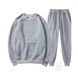 Men's Tracksuits Autumn And Winter Sports Suits For Men Women Hoodless Sweatshirts Sweatpants Two-piece Set Fleece Casual Sportswear S-3XL