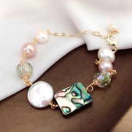 Barokowa bransoletka perłowa Abalone Shell Nowa bransoletka stylowa popularna w Internecie lekka luksusowa mała i popularna bransoletka dla kobiet