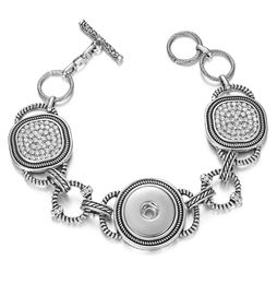 10pcslot Rose Gold Interchangeable Jewellery Ginger Snap Bracelet Fit 18mm Snap Button Snap Charms Crystal Bracelets NN752104275551