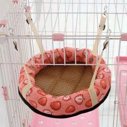 Cat Beds Furniture Summer Cat Bed Round Lightweight Breathable Cooling Cat Mat Hammock Pet Rattan Kitten Small Dogs Sleeping Nest d240508