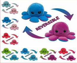 Reversible Plush Toys Soft Flip TwoSided Octops Plush Toy Stuffed Doll Soft Simulation Octopus Cute Animal Doll Gift DHL 9955501