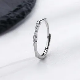 Cluster Rings VENTFILLE 925 Stamp Silver Colour Zircon Ring For Women Girl Slub Irregular Office Jewerly Birthday Gift Drop Wholesale