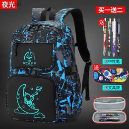 Backpacks 2024 Waterproof Luminous children School Bags For Boys Kids Backpack School Backpack Primary Schoolbag Book Bag Mochila Infantil WX