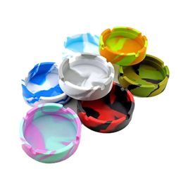 Camouflage Ashtray Round Antishock Creative Silicone Ash Tray Fashion Environmental Smoking Accessories