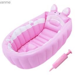 Bathing Tubs Seats Baby bathtub portable childrens inflatable bathtub newborn and toddler bathtub with air pump foldable and non slip travel shower basin WX