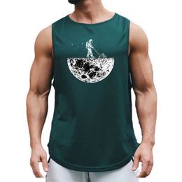 Men's Tank Tops Astronauts Cherish The Lunar Environment Funny Mens Sports Tank Tops Summer Quick Dry Running Vest Gym Clothing Casual Singlest Y240507