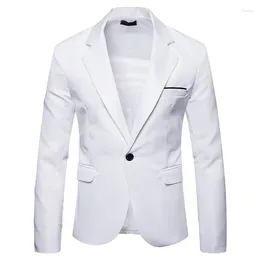 Men's Suits Autumn Winter Mens Business Casual Large Size Suit Jacket White Blue Party Wear Blazer Plus Xxl Long Sleeve Button Up Top