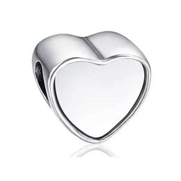 Charms Sublimation Blank Heart Po Bead Metal Charm For Valentine039S Day Gift Transfer Printing Consumables 10Pieceslot 2107203637209 Otlix