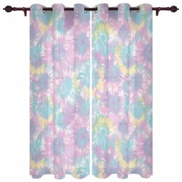 Curtain Tie Dyeing Ethnic Style Abstract Art Watercolour Outdoor For Garden Patio Drapes Bedroom Living Room Window