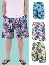 Men's Shorts 2024 Summer Beach Pants Large Size Quick Dry Loose Thin Five-Point Sports Casual Flower 032