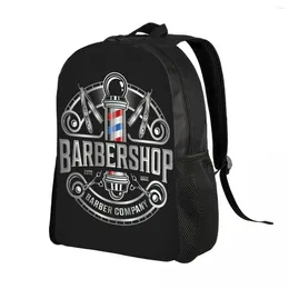 Backpack Barber Shop Sign Laptop Men Women Casual Bookbag For College School Student Barbershop Bags