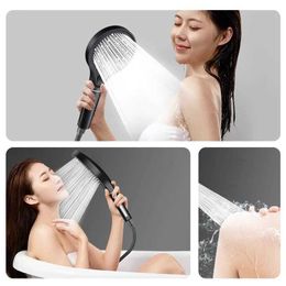 Bathroom Shower Heads 3 Modes Round Shower Head With Calcario Philtre Spa High Pressure Save Water Rain Hose System Set Bathroom Faucet Accessories