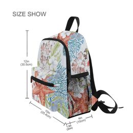 Backpacks Children Orthopaedic School Bags For Girls Boys Kids Princess Schoolbags Primary School Backpack Seastar Flowers Corals Print