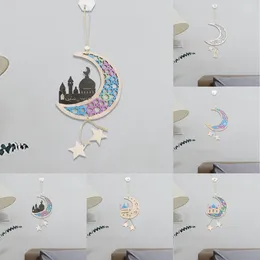 Decorative Flowers Wooden Pendant In The Shape Of A Moon With Holes Large Rope Label Wedding Birthday Christmas Decorations