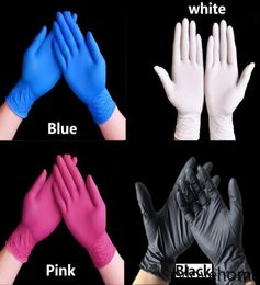 Disposable Latex Nitrile Gloves Black blue white pink PVC Glove Beauty Hair Dye Rubber Latex Kitchen Tools Experiment Tattoo Clean6516465