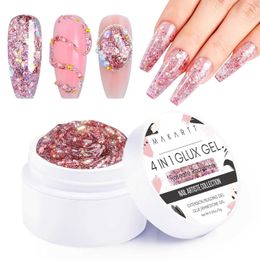 Nail Gel Makartt Solid Builder for Nails15ML Chunky Glitter Extension 3D Sculpting Art UV Glue Press on Nails Q240507