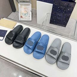 designer sandals mens interlocking slides beach sandls rubber sole flip flops women shoes with box higher quality 562