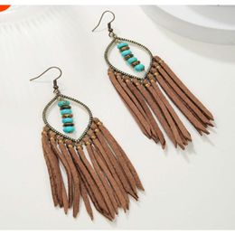 Charm Goddess style design with ethnic style long feather tassel earrings feminine bohemian style earrings