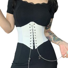 Belts Sexy Corset Underbust Women Gothic Top Curve Shaper Modelling Strap Slimming Waist Belt Lace Corsets Bustiers Black White 287d