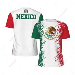 Exclusive design Mexico Flag Grain 3D Printed Men For Running Bike Soccer Tennis Fitness Sports jersey Mesh Fans Short T-shirt 240430