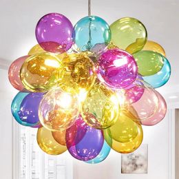 Chandeliers Longree Glass Bubble Chandelier Light Fixture Balloon Ball Kids Room Goble Pendant Lights For Home Dining