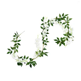 Decorative Flowers Wall Hanging Wedding Decor Office El Party Artificial Flower Vine String Fake Wisteria Plants Indoor Outdoor Garden