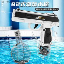 Sand Play Water Fun Summer New Type 92 Automatic Continuous Shooting Electric Gun Beach Outdoor Childrens Boys and Girls Adult Toys Q240408