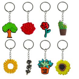 Keychains Lanyards Plant Keychain Car Bag Keyring For Boys Key Chain Kid Boy Girl Party Favours Gift Suitable Schoolbag Cool Colorf Cha Otz3J