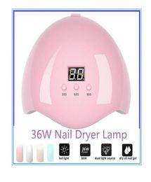 36W USB LED UV Nail Gel Curing Lamp Light Manicure Polish Dryer Nail Potherapy Machine Pink Art Tool5540129