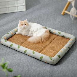 Cat Beds Furniture 2024 Summer Pet Cooling Mat Cat Sleeping Mat Bite-resistant Pet Ice Mat Cat Mat Dog Sand Cooling Nest Dog Mat Cat Hammock d240508